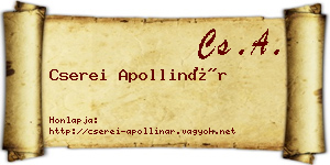 Cserei Apollinár névjegykártya
